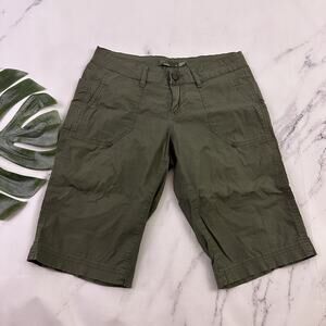 Prana Womens Bermuda Shorts Size 4 Olive Green Larissa Knicker Cotton